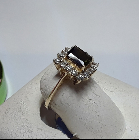 1.45ctw Green Tourmaline & Topaz 14Kt Ring - Picture 4 of 9